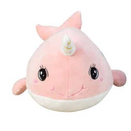 Lifestyle & More Baby Plush Toy Whale Pink or Light Blue with Super Soft Spandex Plush 34 x 17 cm (Pink)