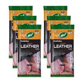 Four Peaks Turtle Wax Car Wipes Interior Cleaning Pouch with 30 Wipes of Car Cleaning Wipes, Car Protectant Wipes, Car Glass Wipes and Car Leather Wipes (Leather Wipes, 6 Packs)