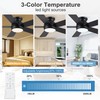 POCHFAN 42 Inch Black Ceiling Fans with Lights and Remote,