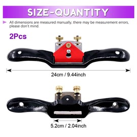 Swpeet 2Pcs 10'' Adjustable SpokeShave with Flat Base, Metal Blade Hand Tool Perfect for Wood Craft and Wood Working