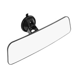 12" Large Convex Rear View Mirror, Suction Cup Anti-Glare Rearview Mirror White with Panoramic Wide Angle Mounted on Windshield for RV Marine Auto Boat Truck SUV Van