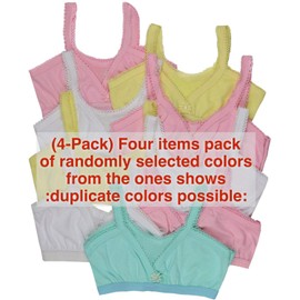 ToBeInStyle Paquete de 4 Sujetadores de Entrenamiento elásticos de Ganchillo para niñas, 4-Pack: Pastel, 12 Años