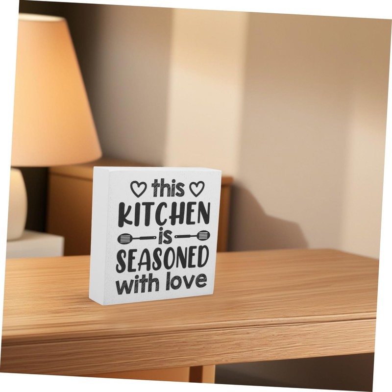 ULTECHNOVO Rustic Wooden Home Sign Tabletop Plaque Stylish Kitchen Decor