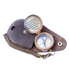 Engraved Compass, Pocket Compass, Brass Compass with Leather Bag, Scout