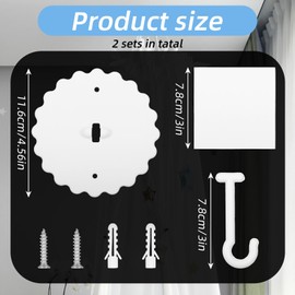 IANFAN 2 Set Ceiling Mosquito Net Hooks, Super Glue Bed Canopy Hooks White Dome Mosquitoes Nets Hook Bed Hanger Hook for Hanging Mosquito Net