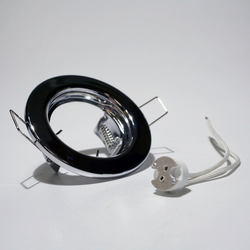 Blanko Set of 5 Bulbs Mounting Frame Chrome Gloss Rigid