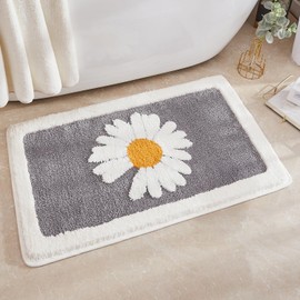 Alfombra de Baño Lujosa, Alfombra de Baño de Microfibra Extrasuave y Absorbente, Secado a Máquina, Alfombrilla de Baño Antideslizante Lanuda para el Suelo del Baño, Bañera y Ducha, 45x65 cm - [Gris]