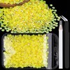 1500pcs 6mm Resin Rhinestones Bulk, Lemon Yellow AB Flatback Round