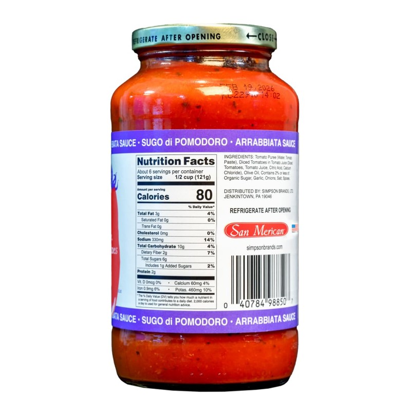 SMT SAN MERICAN TOMATO - Sugo Di Pomodoro Arrabbiata Sauce