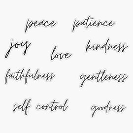 Positive motivational words Fruit Of The Spirit Sign Christian Art Galatians 5 22 Sticker Bumper Sticker Vinyl Decal 5"