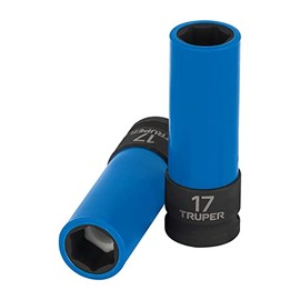 Truper D-7317-MLPD Dado Largo Impacto protección plástica 17 mm, 6 Puntas, Cuadro 1/2"