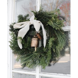 Rustic Brass Christmas Bells, Farmhouse Style, Shabby Chic, Set of 3, Handmade, Vintage Style