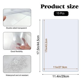 11" x 17" Hard Plastic Sheet Protectors, Menu Rigid Print Protectors, Clear Certificate Waterproof Protectors, Paper Sleeves Photo Plastic Sleeves Document Holder, Birth Certificate Protector(15 Pack)