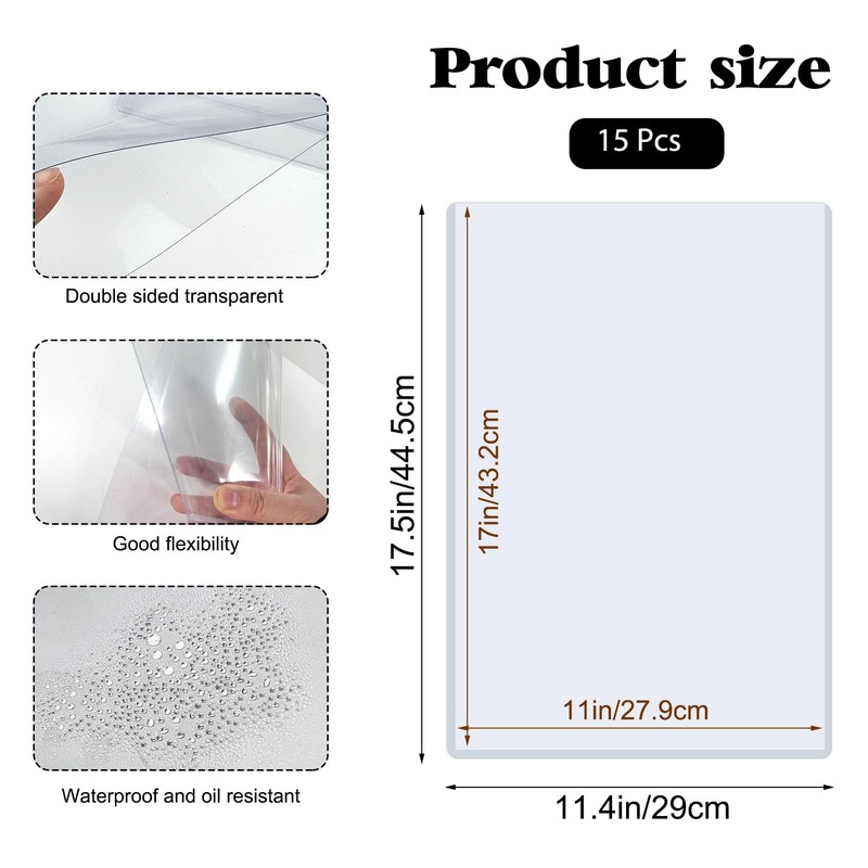 11" x 17" Hard Plastic Sheet Protectors, Menu Rigid Print