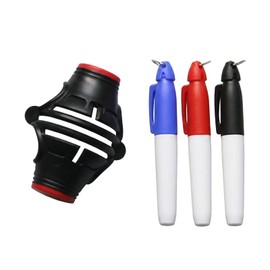 Lunarthos Golf Ball Marker Stencil with 3 Color Pens 360° Triple Line Alignment Tool Golf Accessories for Men and Women