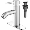 VOTON Chrome Bathroom Faucets 1 Hole, Stainless Steel Bathroom Sink
