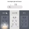 DEWENWILS 4-Outlet Wall Outlet Adapter with 2 USB and Light