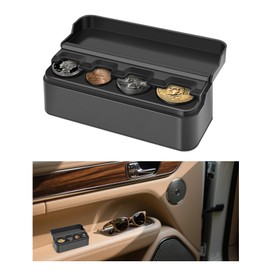 Coin Holder for Cars,Large-Capacity Change Holder for Cars Compatible with Coins of 1¢,5¢,10¢,25¢,Stylish & Portable Car Coin Holders for Car Cup Holders/Dashboard (Black)