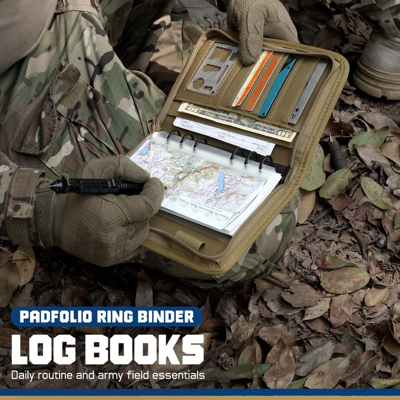 WYNEX Tactical Notebook Padfolio Ring Binder - Refillable 6-Ring A6