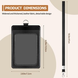 PU Leather ID Badge Holder Extra Thick ID Card Name Badge Holder with 1 Clear ID Window 1 Credit Card Slot for Office Staffs, Teachers/Students, Workers, Cruise Cards, Bus/Metro Cards (1 Pack Black)