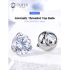 OUFER 2PCS Titanium 14G 5mm Internally Threaded Replacement Balls for