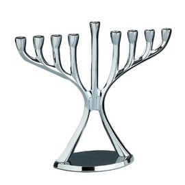Rite Lite Antique Aluminum Shiny Silver Hanukkah Menorah, 9 inch Aluminum - Modern & Luxurious Candleholder Jewish Holiday Party Favors Decorations Judaica Festival of Lights Gifts Menora