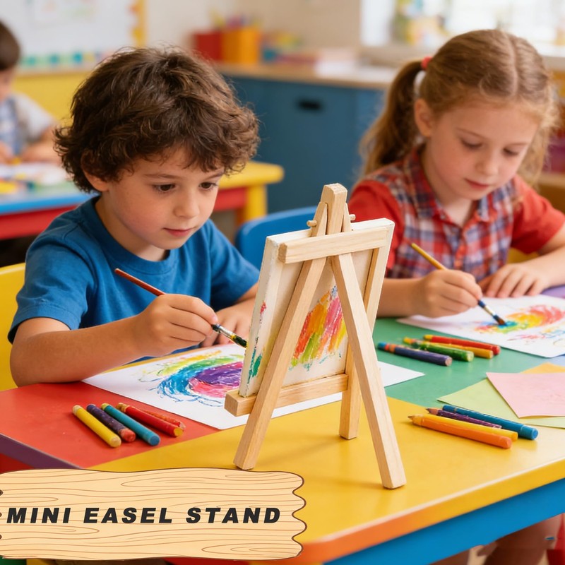 2Pcs Mini Easels Stand,Small Wooden Easel Canvas Stand for Display