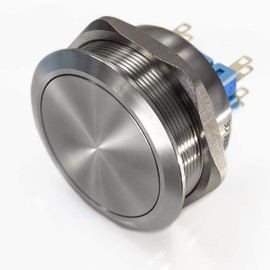 Metzler Push Button Stainless Steel Diameter 40 mm with PIN Connection and Flat Button Surface Silver IP67 Waterproof Robust for Closer or Opener Temperature Resistant Vandal-Proof Boat Car