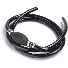 Fuel Line Assembly, Nylon Braided Fuel Line Hose Marine 3/8" Hose Outboard Boat Motor RVs Universal Fuel Line Assembly with Primer Hand Pump Bulb 6FT (3/8" nylon braided rubber)