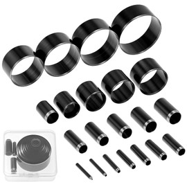 QWORK Leather Circle Cutter Tool Set - 21-Piece High Carbon Steel Punch Kit with Sizes Ranging from 1mm to 55mm, Hole Punch Tool Kit, Steel Round Cutting Dies