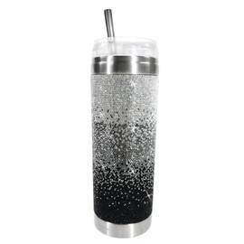 Jacqueline Kent JKT108.BK Believe Tumbler, Black Ombre Diamond, 20 Ounces