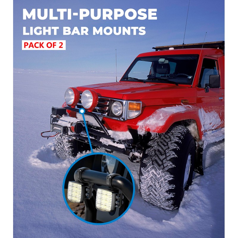 VAZESWIN 2PCS UTV Light Bar Mounts, Sturdy Aluminium Alloy LED