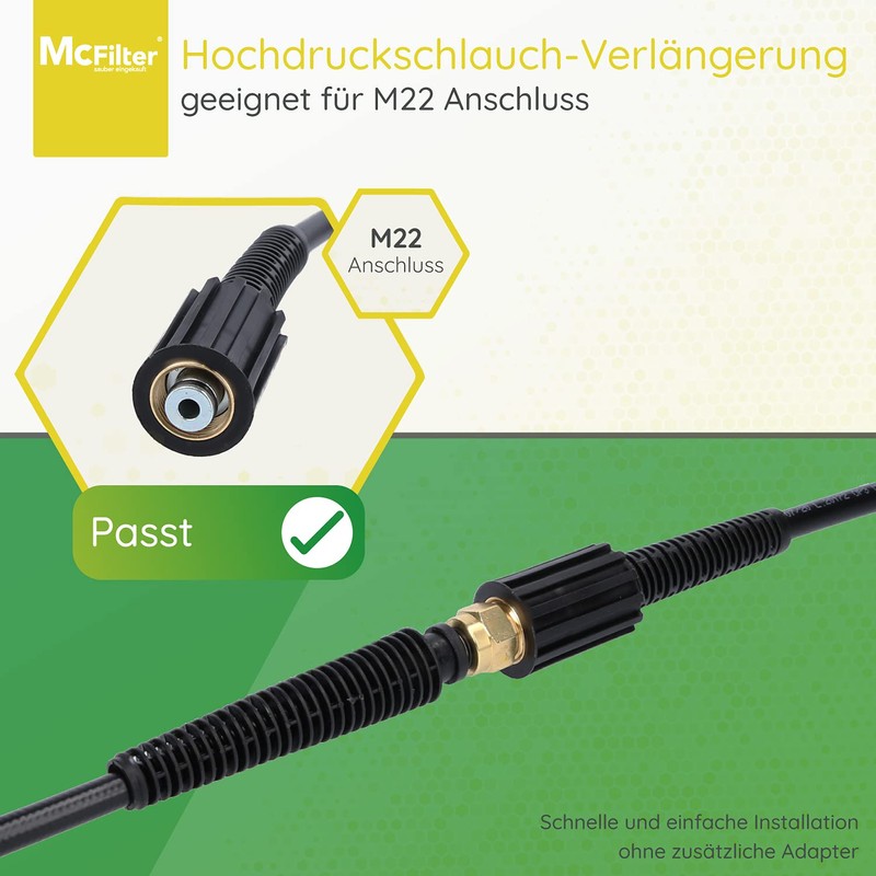 McFilter High Pressure Hose Extension 5 m for Pressure Washers
