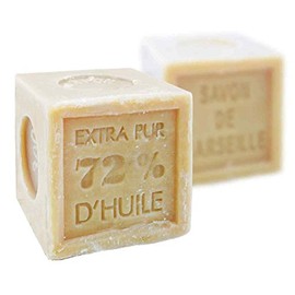 Natural Vegetable Marseille Palm Oil Beige Soap Cube 300g, French Traditional Receipt by Foufour