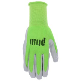 MUD Simply Women's Nylon Seamless Knit & Flexible Nitrile Coated Palm Garden Gloves, Water Resistant, Superior Grip, Abrasion Resistant, Green, Small (MD31031P-WS)
