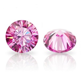 Pink Color Moissanite Loose Stone 1ct 6.5mm Round Cut Lab Diamond VVS1 Clarity For Jewelry Making (6.5mm 1ct)
