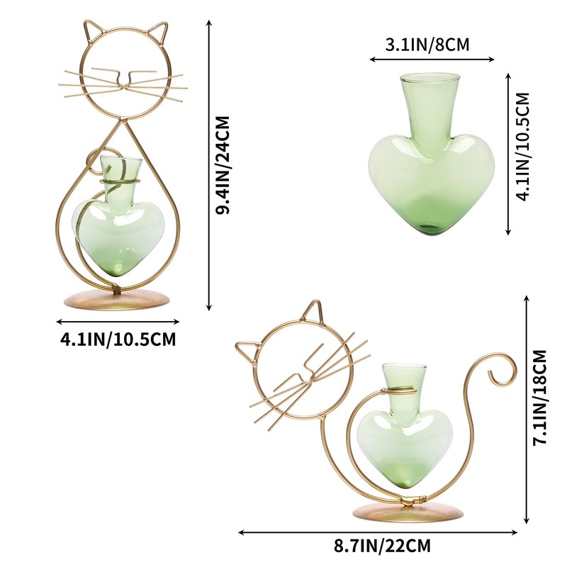 Plant Terrarium Propagation Station Gifts for Women Cat Lover