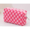 Makeup Bag 3 Pieces Large Capacity Checkered Cosmetic Travel Toiletry
