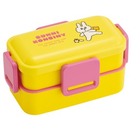 Skater PFLW4AG-A 2-Tier Lunch Box, 23.6 fl oz (600 ml), For Women, Antibacterial, Fluffy, Domed Lid, Made in Japan, Bunny Convenience Store