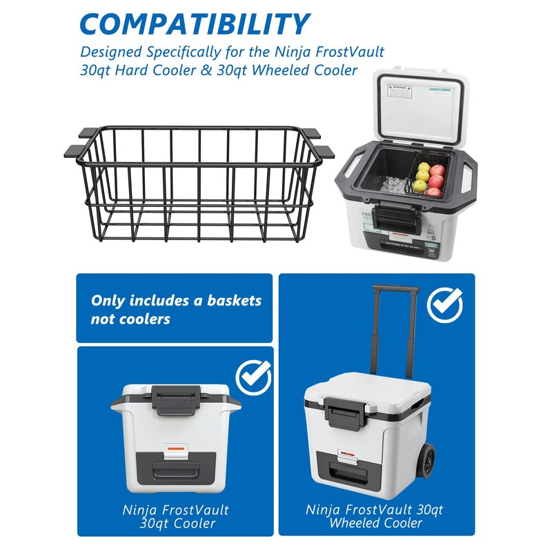 Cooler Basket for Ninja FrostVault 30qt Hard Cooler & Wheeled