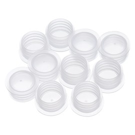 uxcell 10 Pieces Salt Shaker Stoppers 3/5in, Plastic Salt Shaker Plug Stopper Clear Replacement Plug Bottle Caps Reusable Clear Round Plastic End Cap for Bottles Pipes Flower Pots