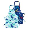 Kids Aprons - 2 Pack Dinosaur Kids Art Aprons for