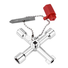 4 In One Universal Utilities Multifuncional Universal Cross Key Multiherramienta con broca Aleación de zinc Plomeros Herramientas para electricistas Herramientas útiles para el hogar, el espacio de tr