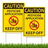 Caution Pesticide Application Keep Off Sign,12.6"x9.5" Corrugated Plastic with Stake