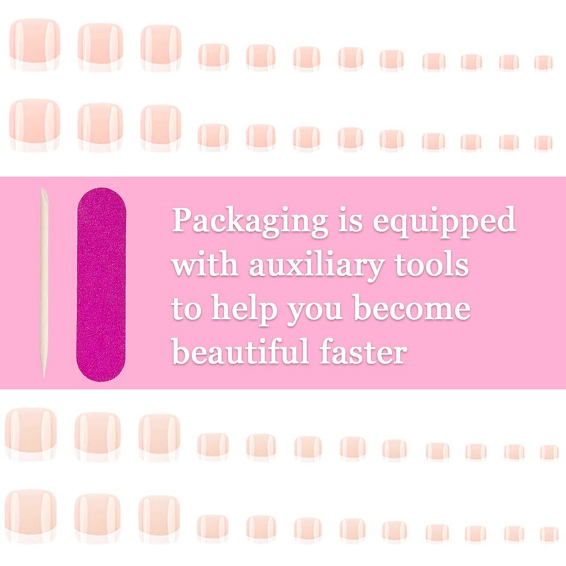 24 PCS False Nails, Short Fake Nails, Press on Nails,