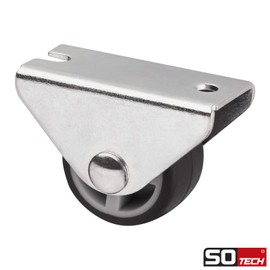 Sotech Passau Box Castors (Diameter 25 mm, for Under-Mounted Dark Grey) Fixed Castor, Quiet and Floor-friendly, Ideal for Bed Boxes and Floor Drawers Set of 8