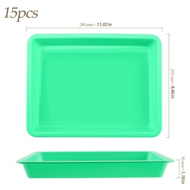 HEIHAK 15 Pack Plastic Art Trays, Multicolor Activity Organizer Serving Tray,Art and Crafts Organizer Tray for DIY Projects,Beads,Painting,Jewelry