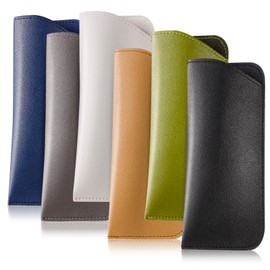 CREPUSCOLO 6 Pack Soft Glasses Cases, Leather Eyeglass Cases Travel Glasses Case for Women, Men, Kids