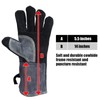 Ozero Warm-up BBQ Gloves, 500°C, Heat-Resistant Leather Grill Glove, Black-Grey