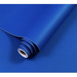 Ismoon 15.7"X118"Dark Blue Contact Paper Matte Blue Wallpaper Opaque Blue Removable Waterproof Peel and Stick Vinyl Film Self-Adhesive Paper Shelf Liner for Decorating Wall Table Wall and Door Reform